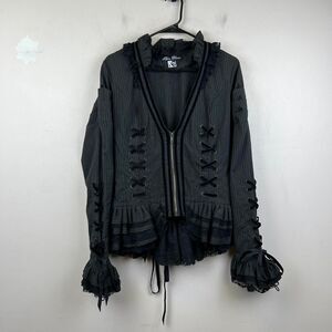 Spin Doctor Florence Gothic Punk Lace Up  With Ruffles and Lace Trim Size L